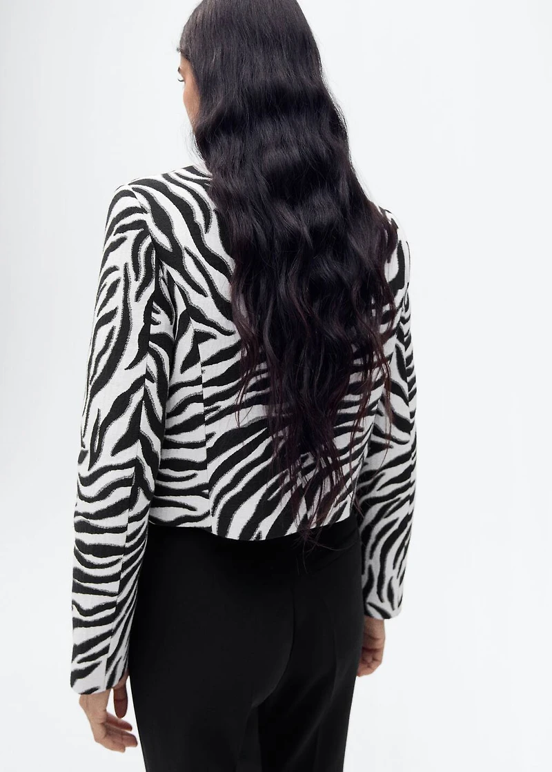 Zebra-print jacket with buttons