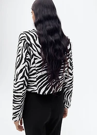 Zebra-print jacket with buttons