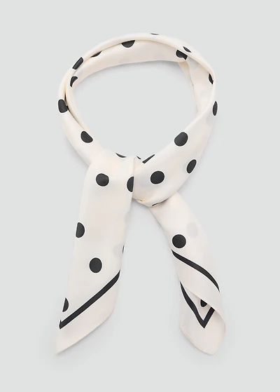Polka-dot satin scarf