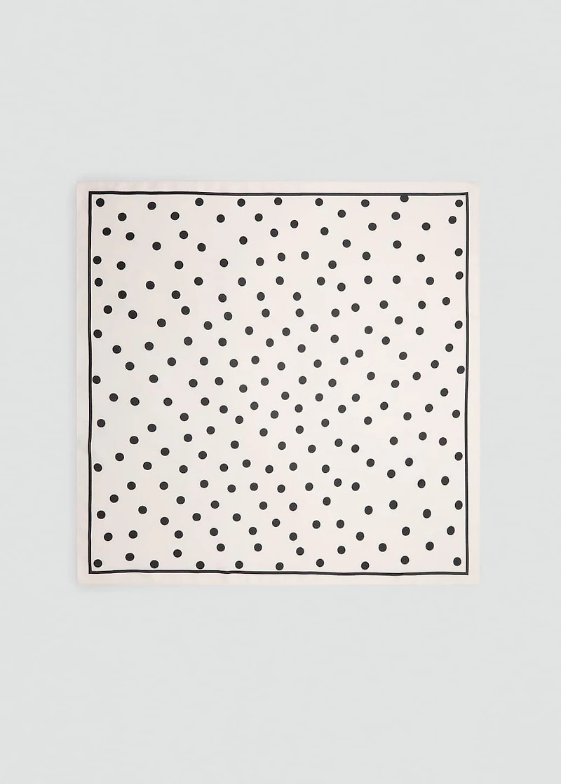 Polka-dot satin scarf