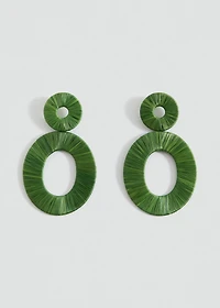 Natural fiber circular-design earrings