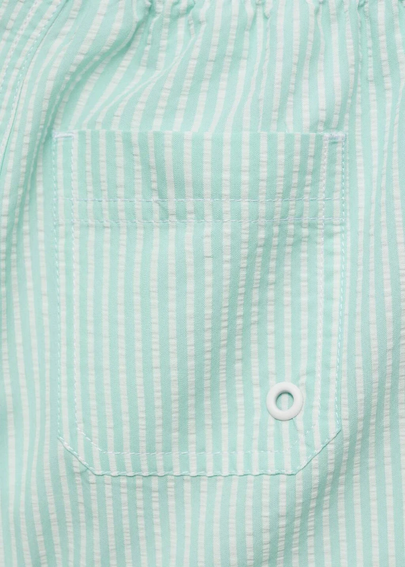 Striped drawstring swimsuit