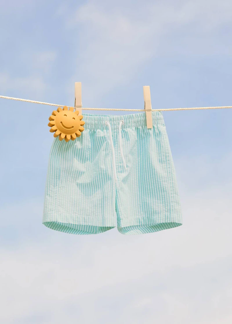 Striped drawstring swimsuit