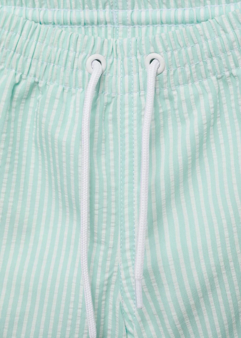 Striped drawstring swimsuit