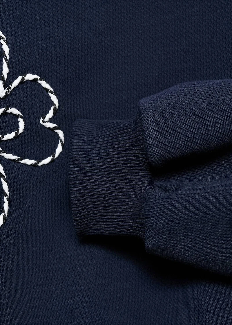 Embroidered floral cotton sweatshirt