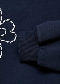 Embroidered floral cotton sweatshirt