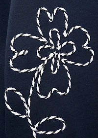 Embroidered floral cotton sweatshirt