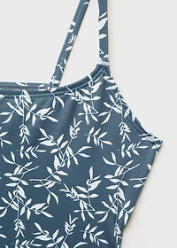 Leaf-print swimsuit