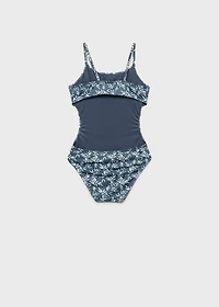Leaf-print swimsuit