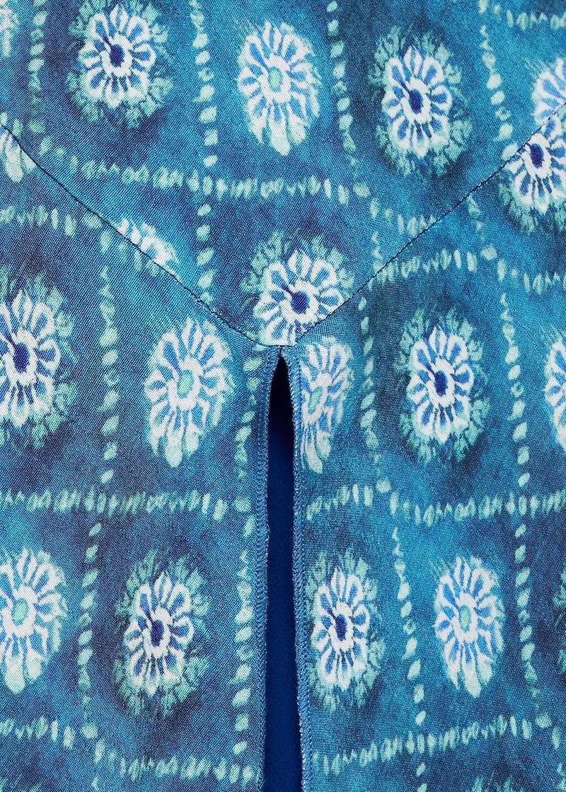 Halter-neck printed dress