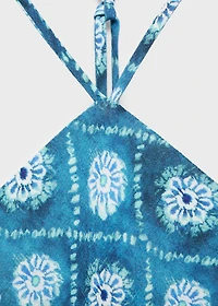 Halter-neck printed dress
