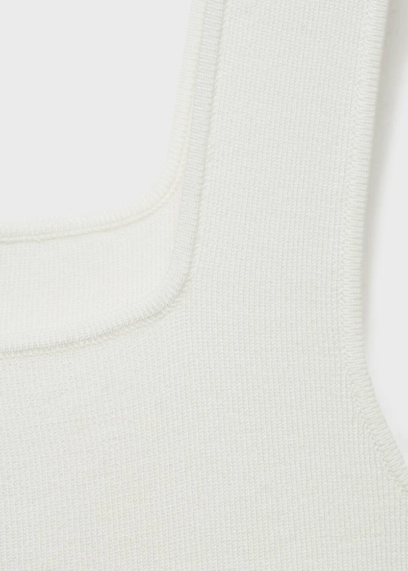 Fine-knit top with low neckline