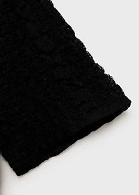Textured polo-neck cardigan