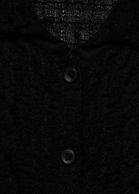 Textured polo-neck cardigan