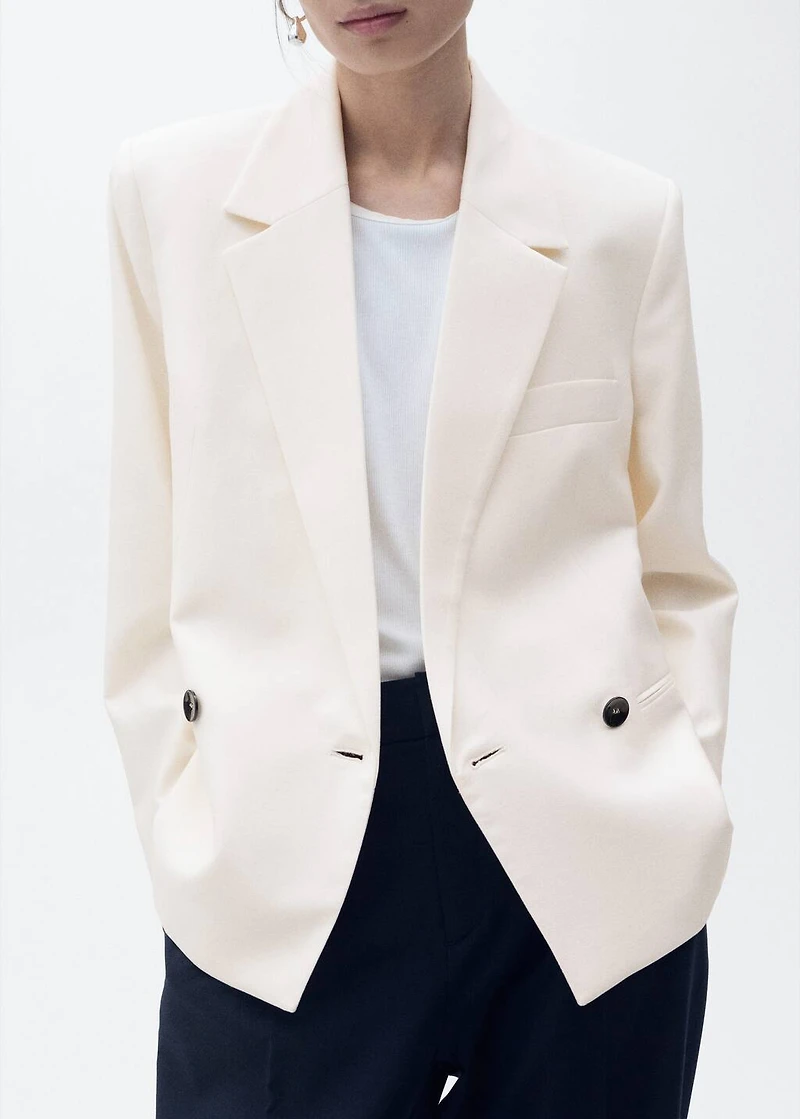 Contrasting double-breasted blazer