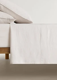 Washed linen top sheet for 180/200 cm bed