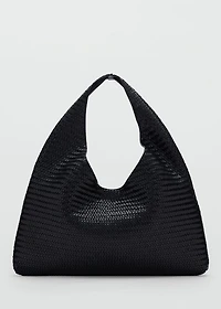 Large braided leather shoulder bag