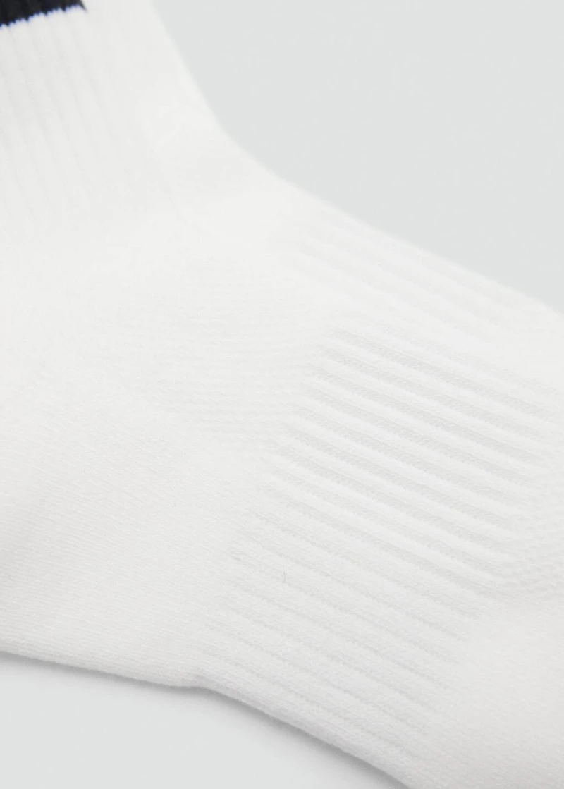 Striped socks with embroidered message