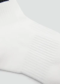 Striped socks with embroidered message
