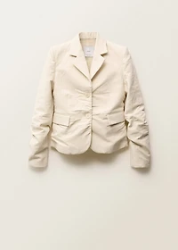 Wrinkled linen-blend suit blazer