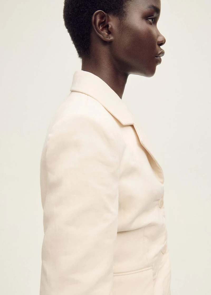 Wrinkled linen-blend suit blazer