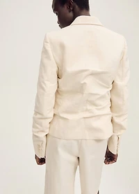 Wrinkled linen-blend suit blazer