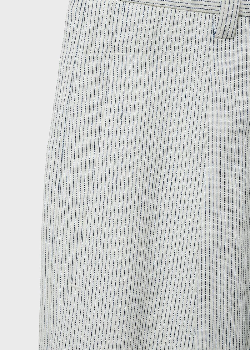Straight-fit linen-blend suit pants