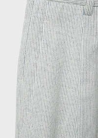 Straight-fit linen-blend suit pants