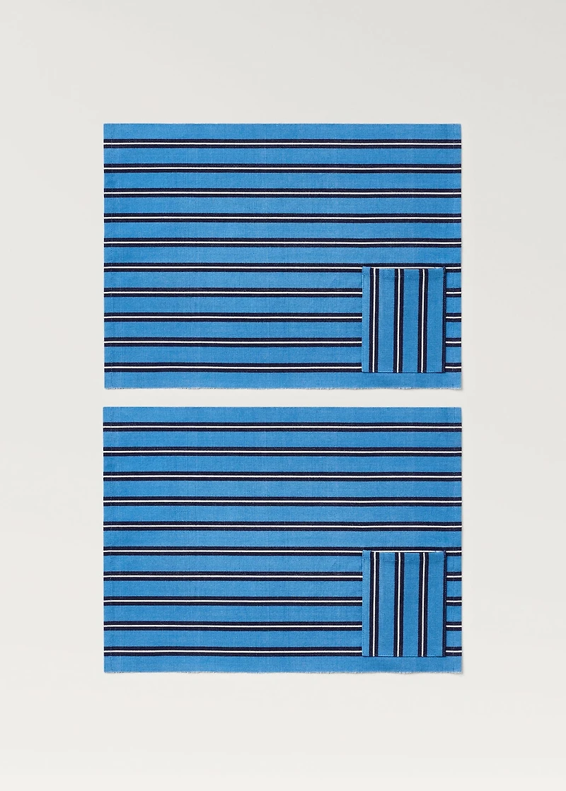 Cotton multi-striped placemats
