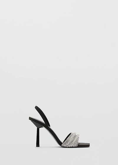 Heeled sandal with strass strap
