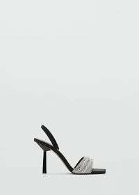 Heeled sandal with strass strap