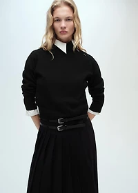 Perkins-neck sweater with zip