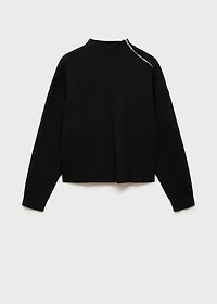 Perkins-neck sweater with zip