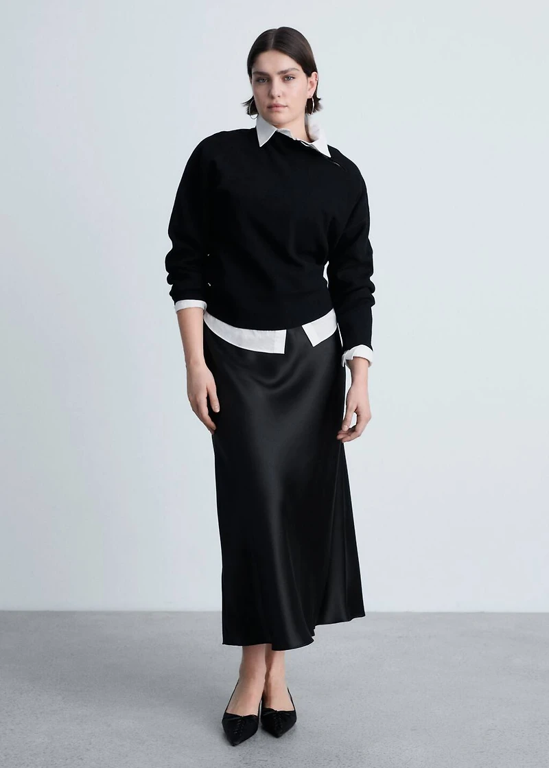 Perkins-neck sweater with zip