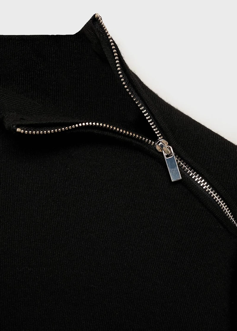 Perkins-neck sweater with zip