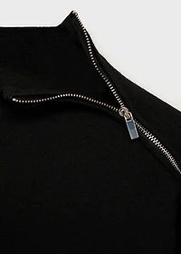 Perkins-neck sweater with zip