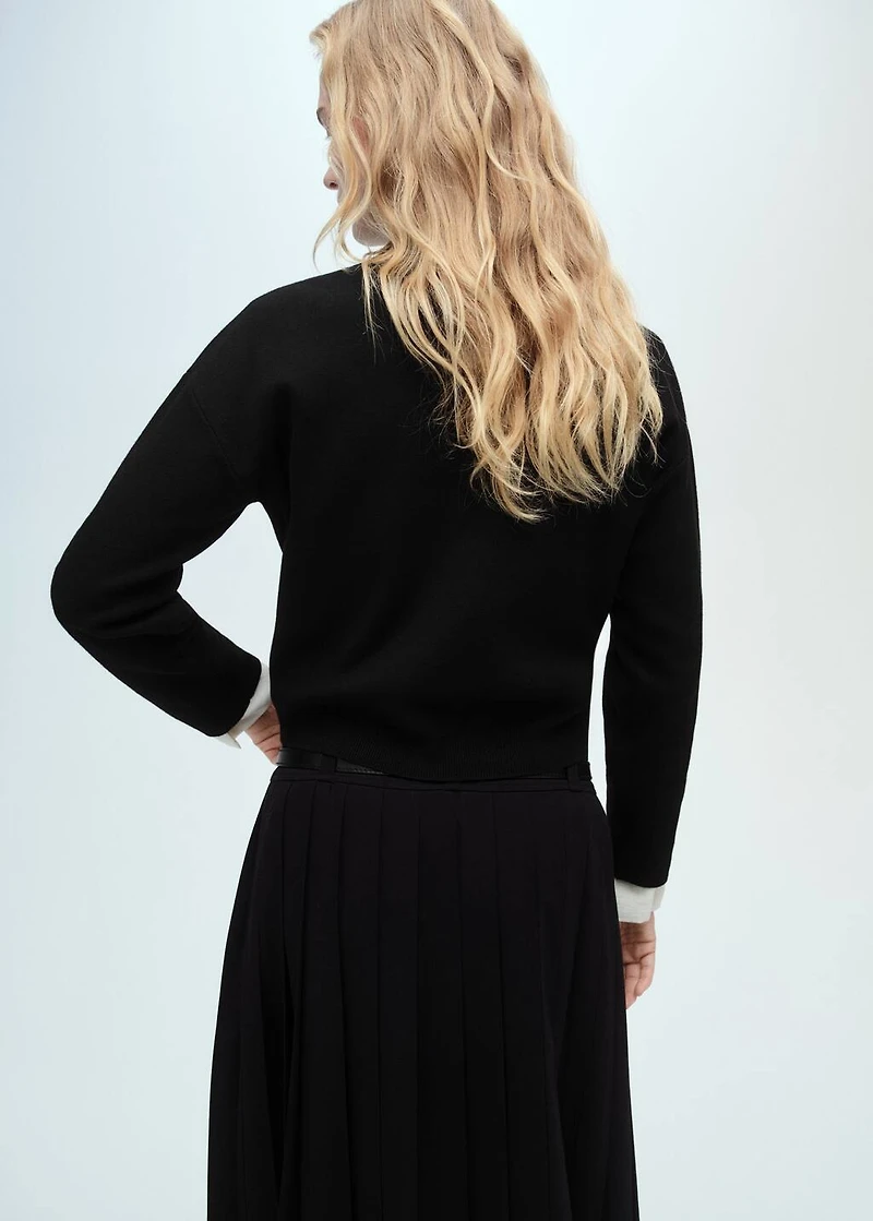 Perkins-neck sweater with zip