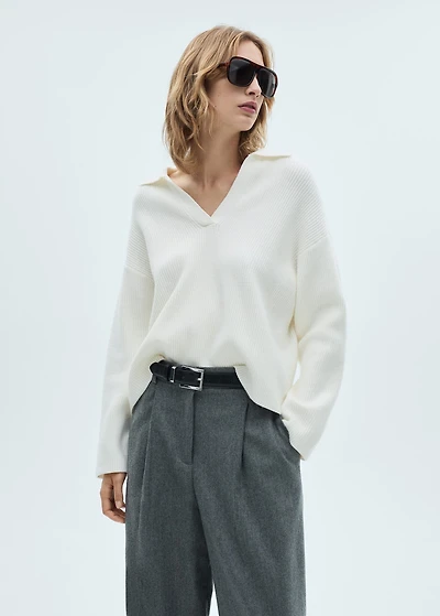 Knitted polo-neck sweater