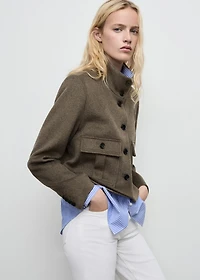 Wool-blend jacket with pockets
