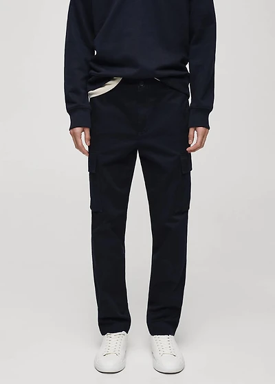Regular-fit cotton cargo pants