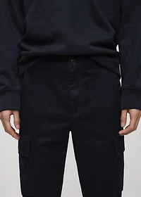 Regular-fit cotton cargo pants