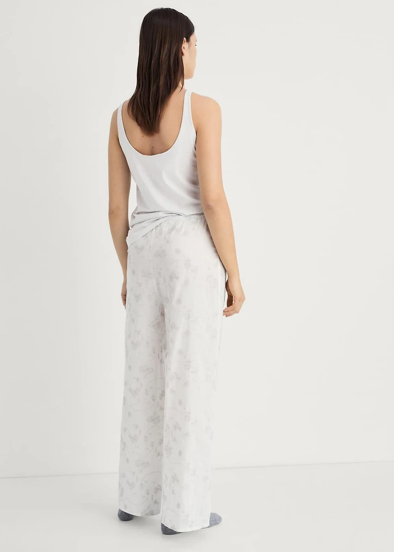 Embroidered pajama pants