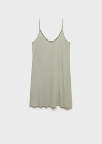 Cotton nightdress with lace trim