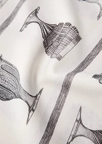 Linen-cotton tablecloth with glass print for 6 to 8 diners