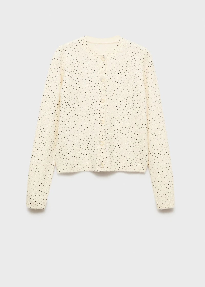 Polka-dot knitted cardigan