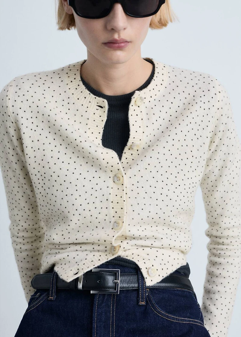 Polka-dot knitted cardigan