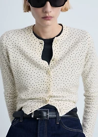 Polka-dot knitted cardigan