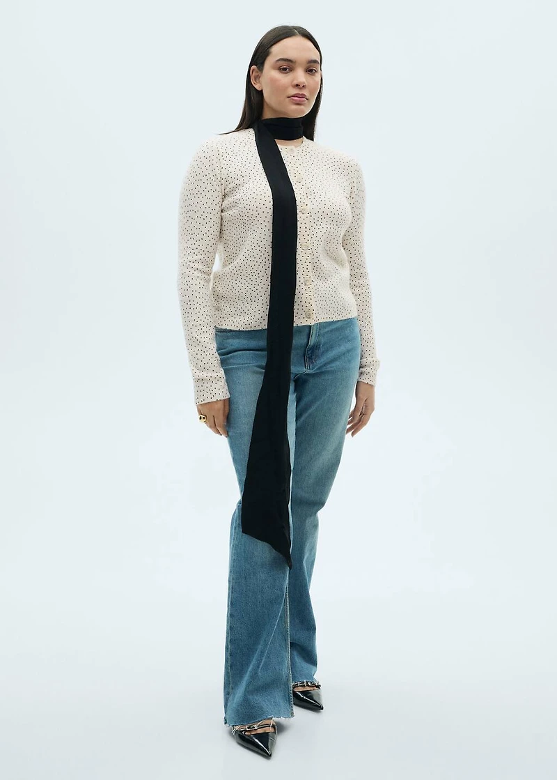 Polka-dot knitted cardigan