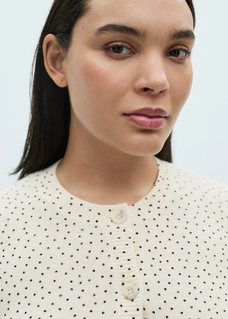 Polka-dot knitted cardigan