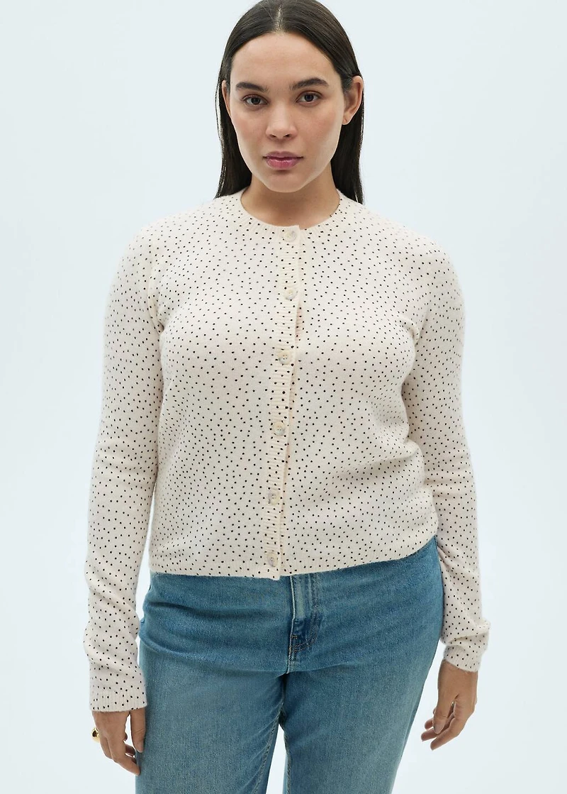 Polka-dot knitted cardigan